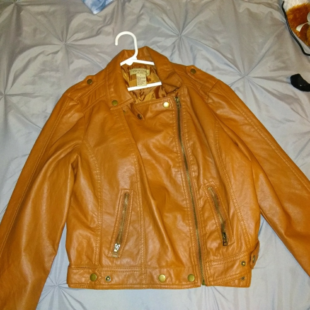 Leather brown jacket